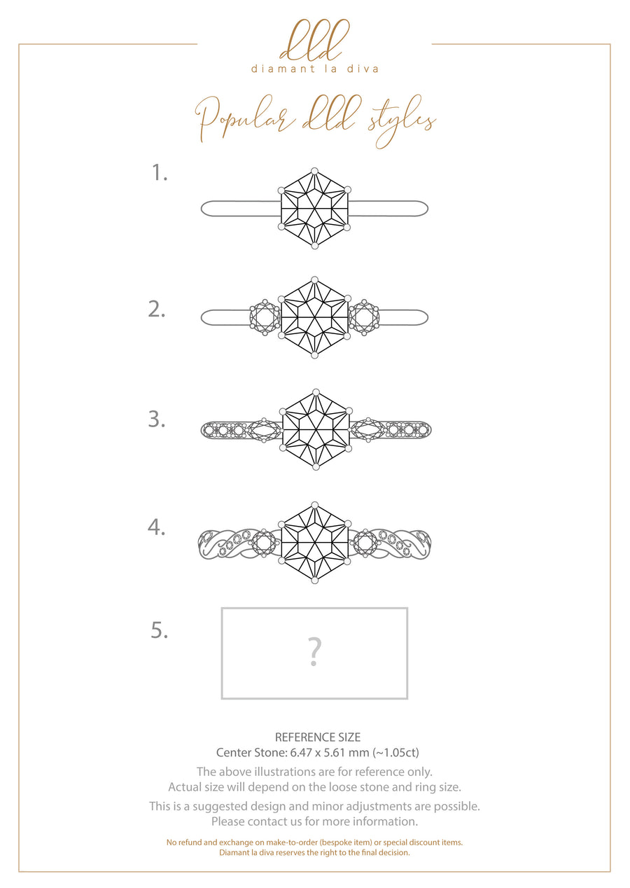 Loose Stone - Blueish Green Hexagon Sapphire 1.00ct (With Certificate)
