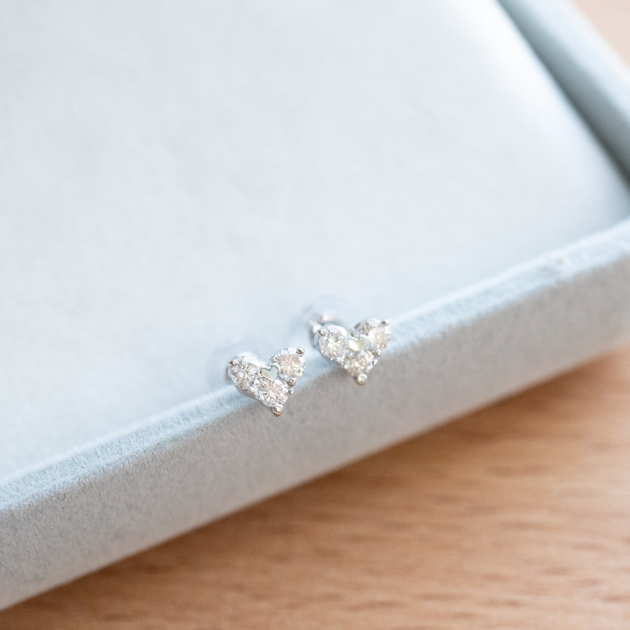 Real diamond heart earrings deals