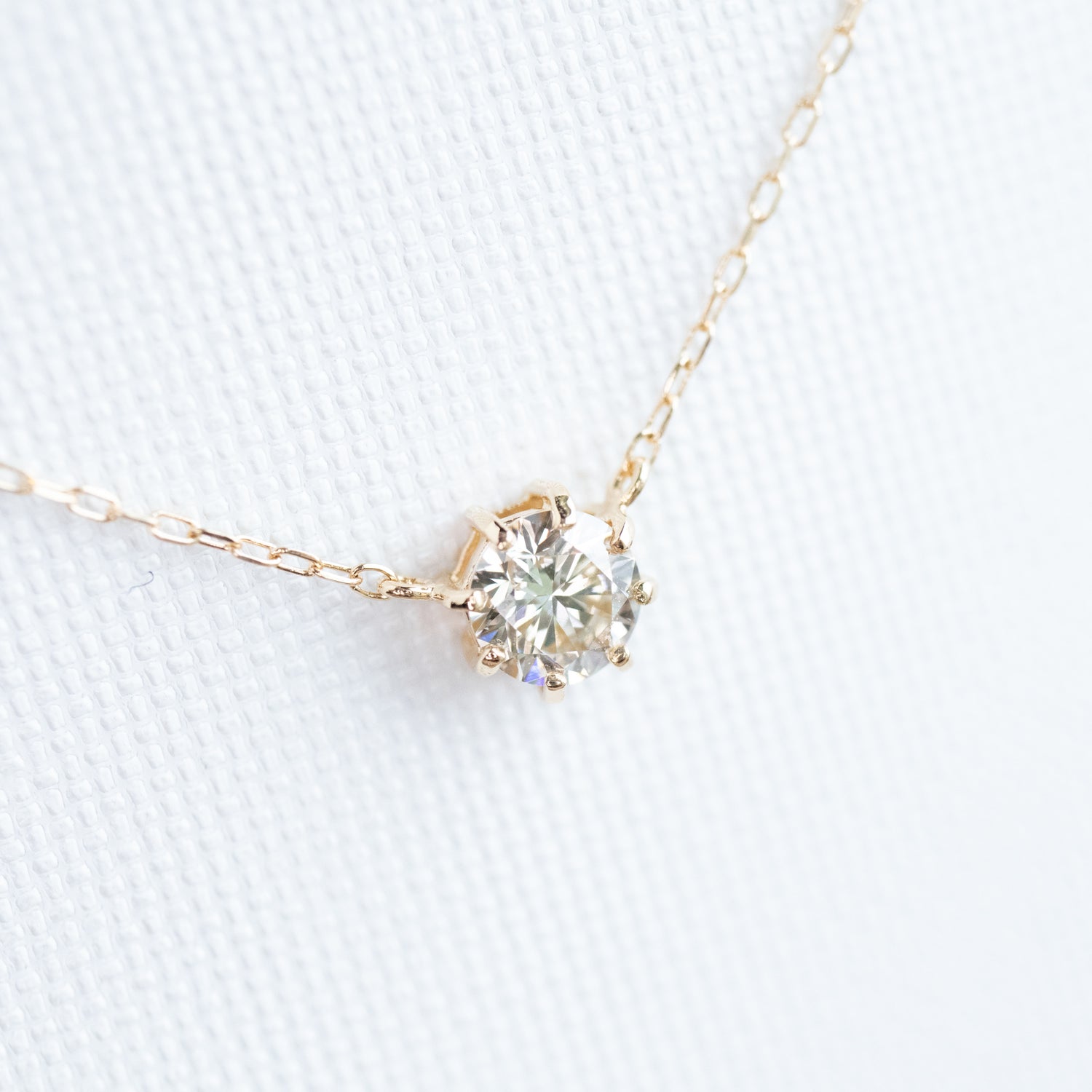 Classic 0.20/ 0.30/ 0.50ct Natural Diamond 18K Gold Necklace with Japanese Certificate