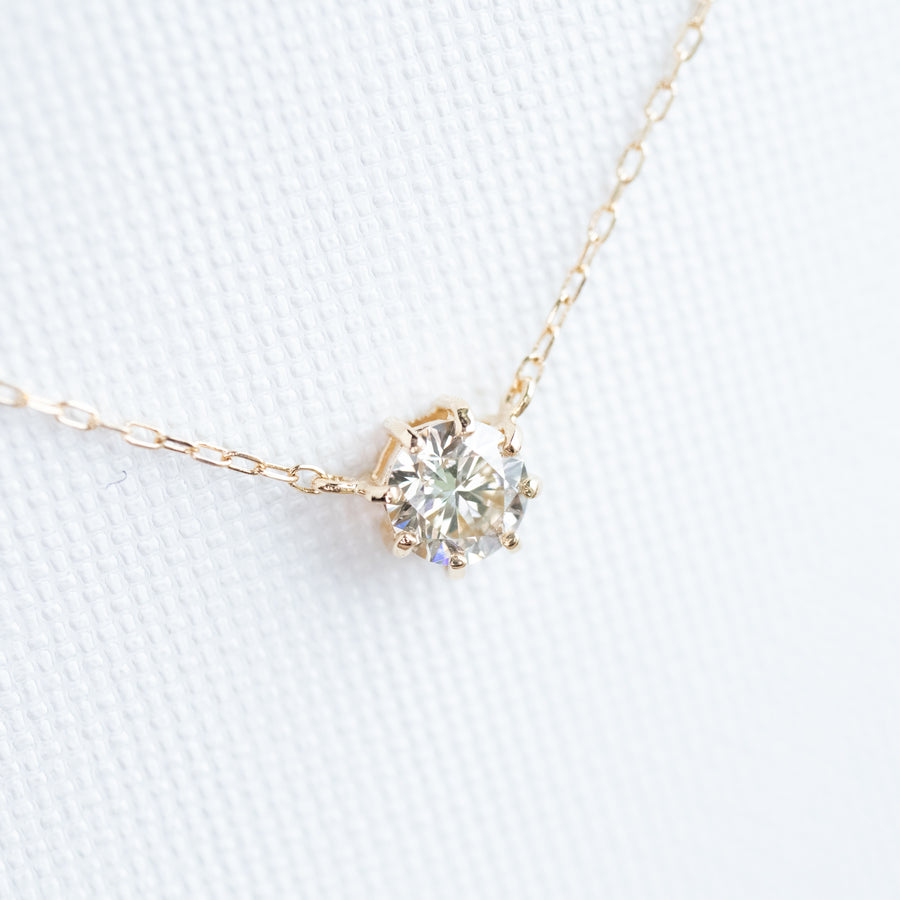 Classic 0.20/ 0.30/ 0.50ct Natural Diamond 18K Gold Necklace with Japanese Certificate