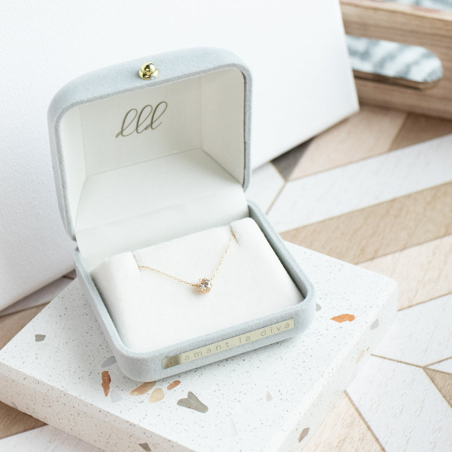 Classic 0.20/ 0.30/ 0.50ct Natural Diamond 18K Gold Necklace with Japanese Certificate