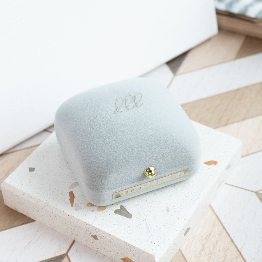 Rectangle Swiss Blue Topaz & Diamonds Ring