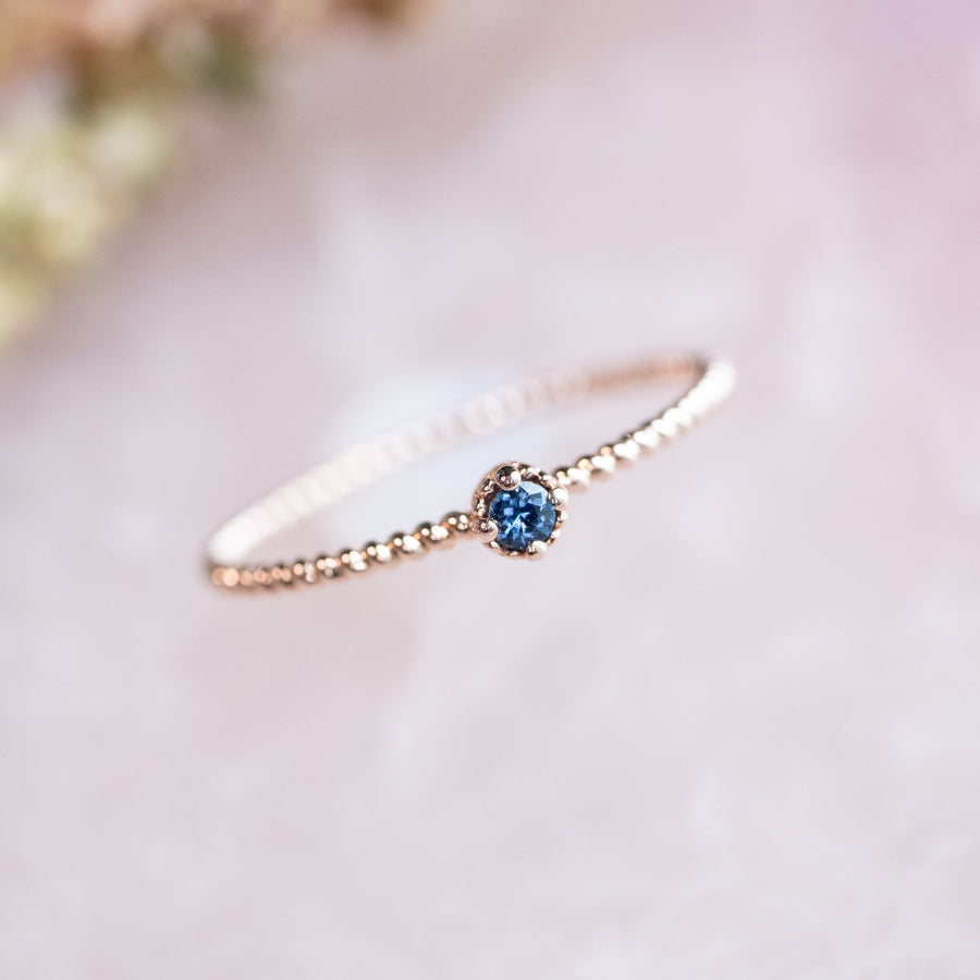 14K/ 18K Rose Gold Little Star Blue Sapphire / Ruby Ring