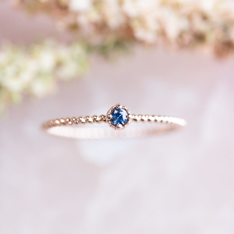 14K/ 18K Rose Gold Little Star Blue Sapphire / Ruby Ring