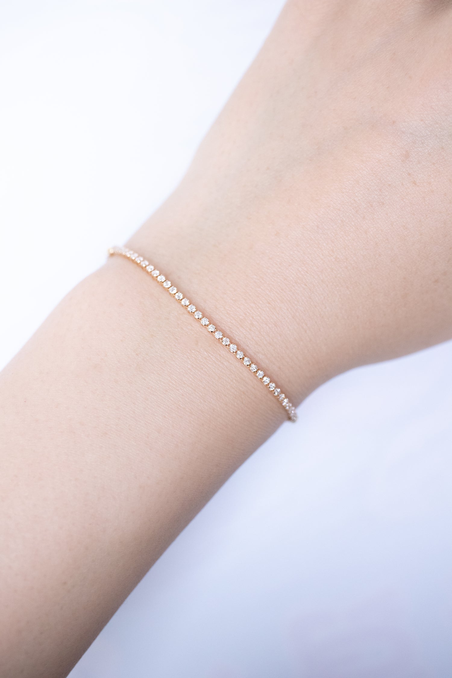 Half Tennis Top Quality Diamond 18K Gold Bracelet