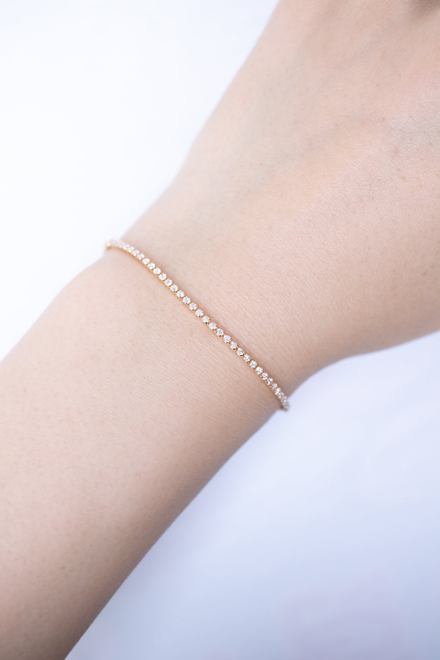 Half Tennis Top Quality Diamond 18K Gold Bracelet