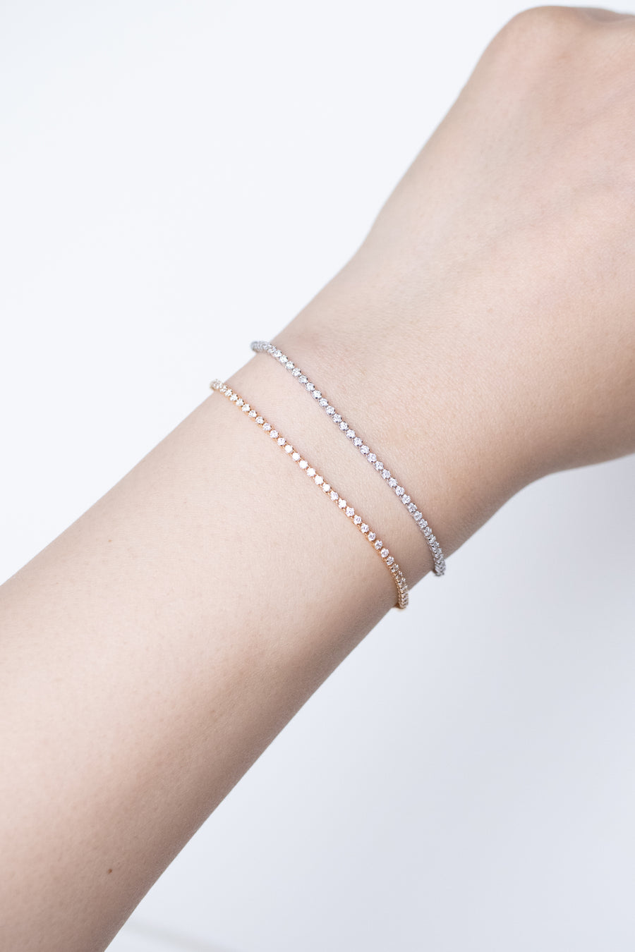 Half Tennis Top Quality Diamond 18K Gold Bracelet