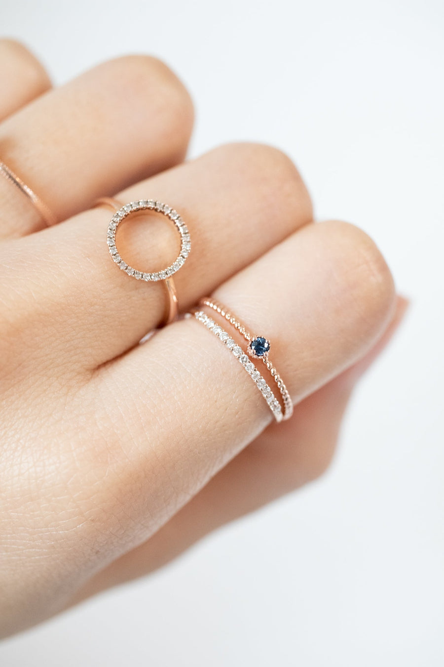 Little Star Blue Sapphire & Ruby 14K/18K Twist Ring