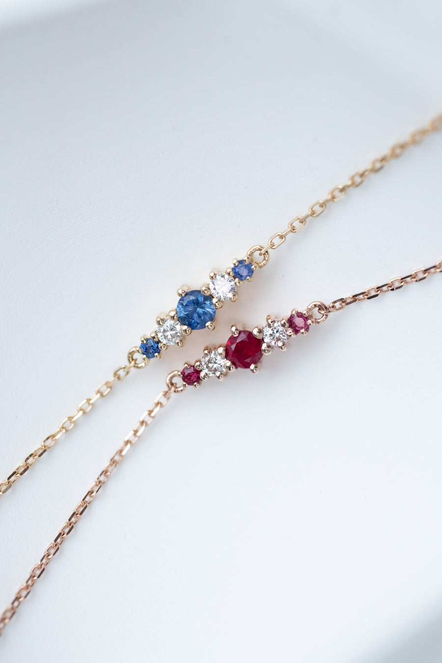 Blue Sapphire & Ruby Natural Diamonds 18K Gold Bracelet
