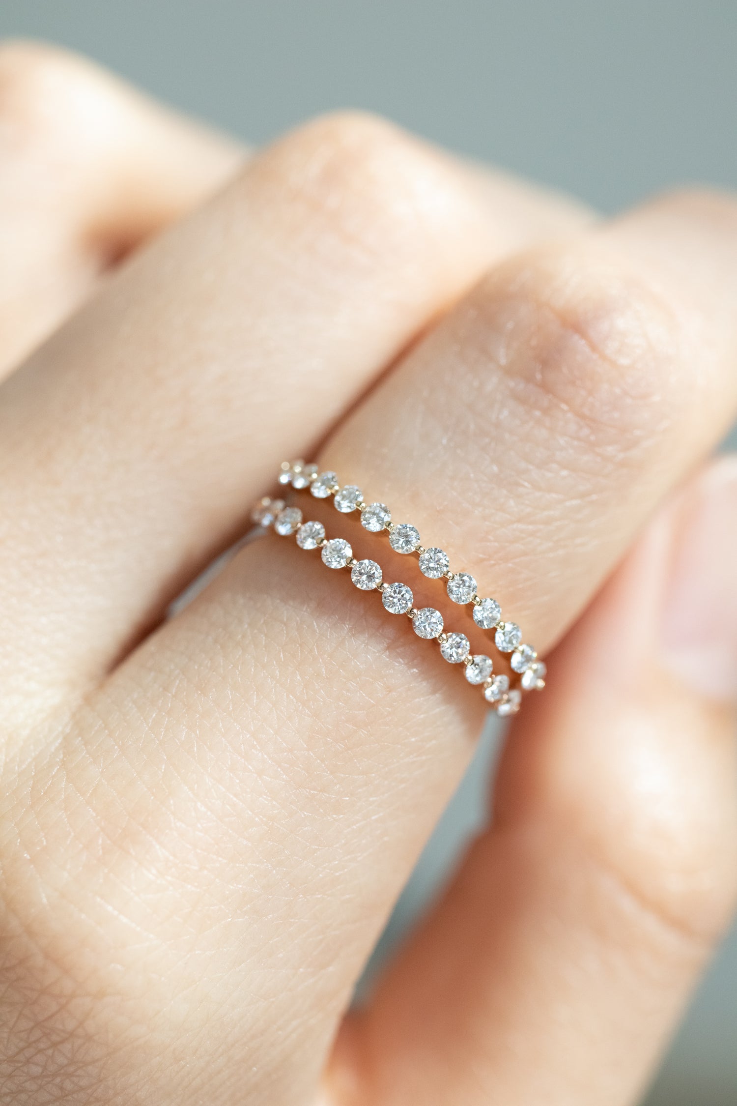 Half Eternity Top Quality Diamond 14/ 18K Gold Ring