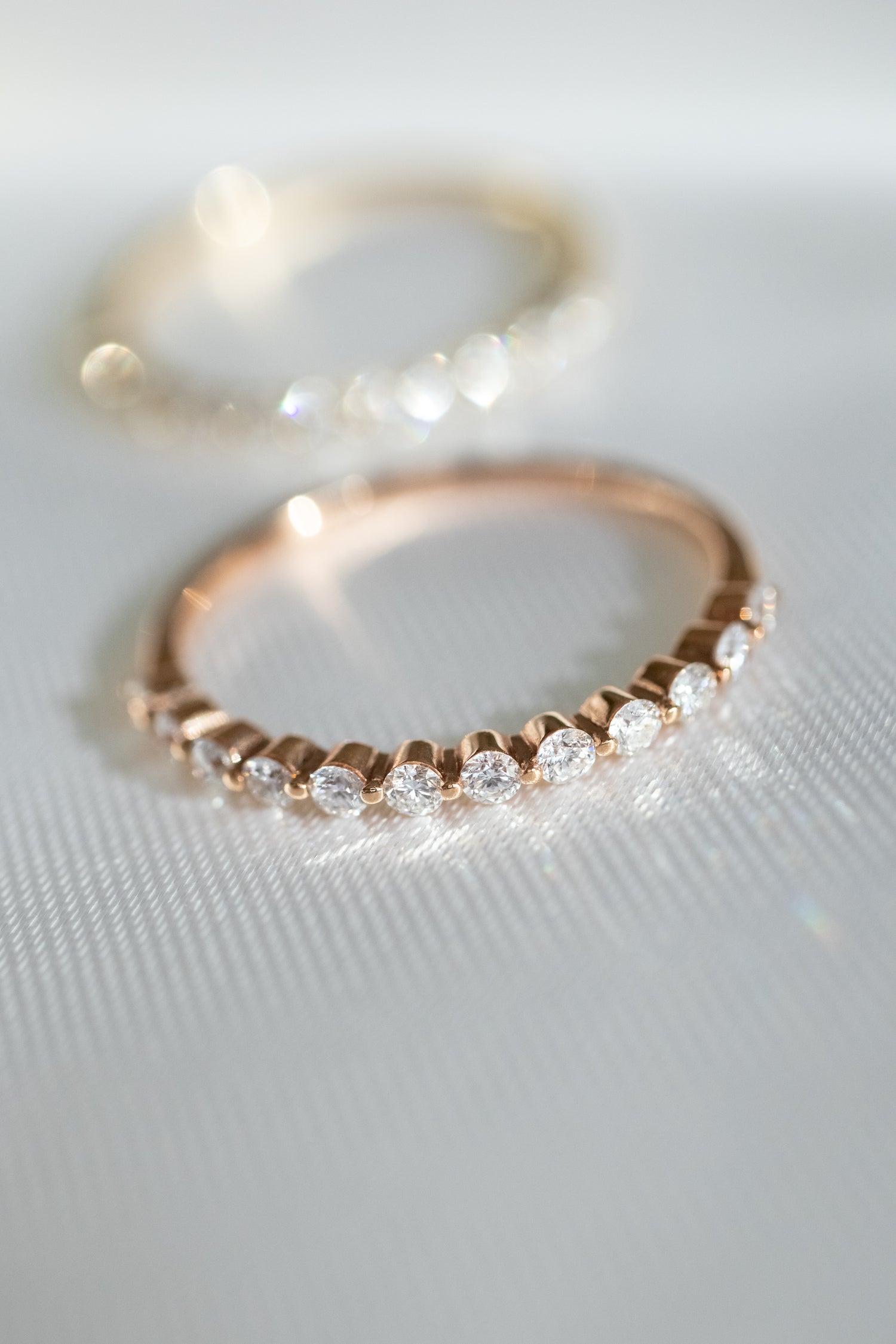 Half Eternity Top Quality Diamond 14/ 18K Gold Ring