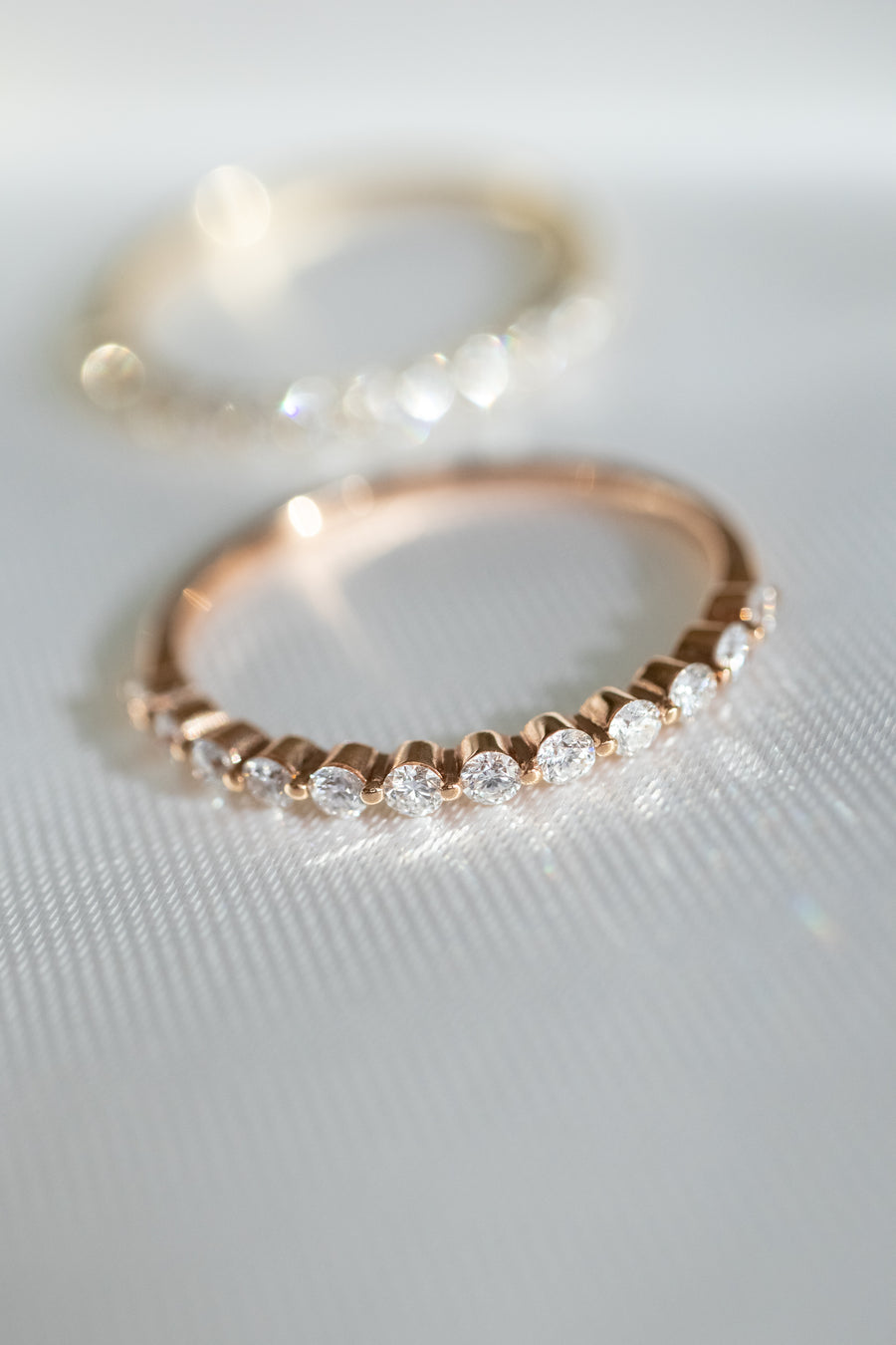 D-E colour, VS Clarity, total ~0.24carat Round Brilliant Top Quality Diamonds 14K/18K Gold Half Eternity Ring
