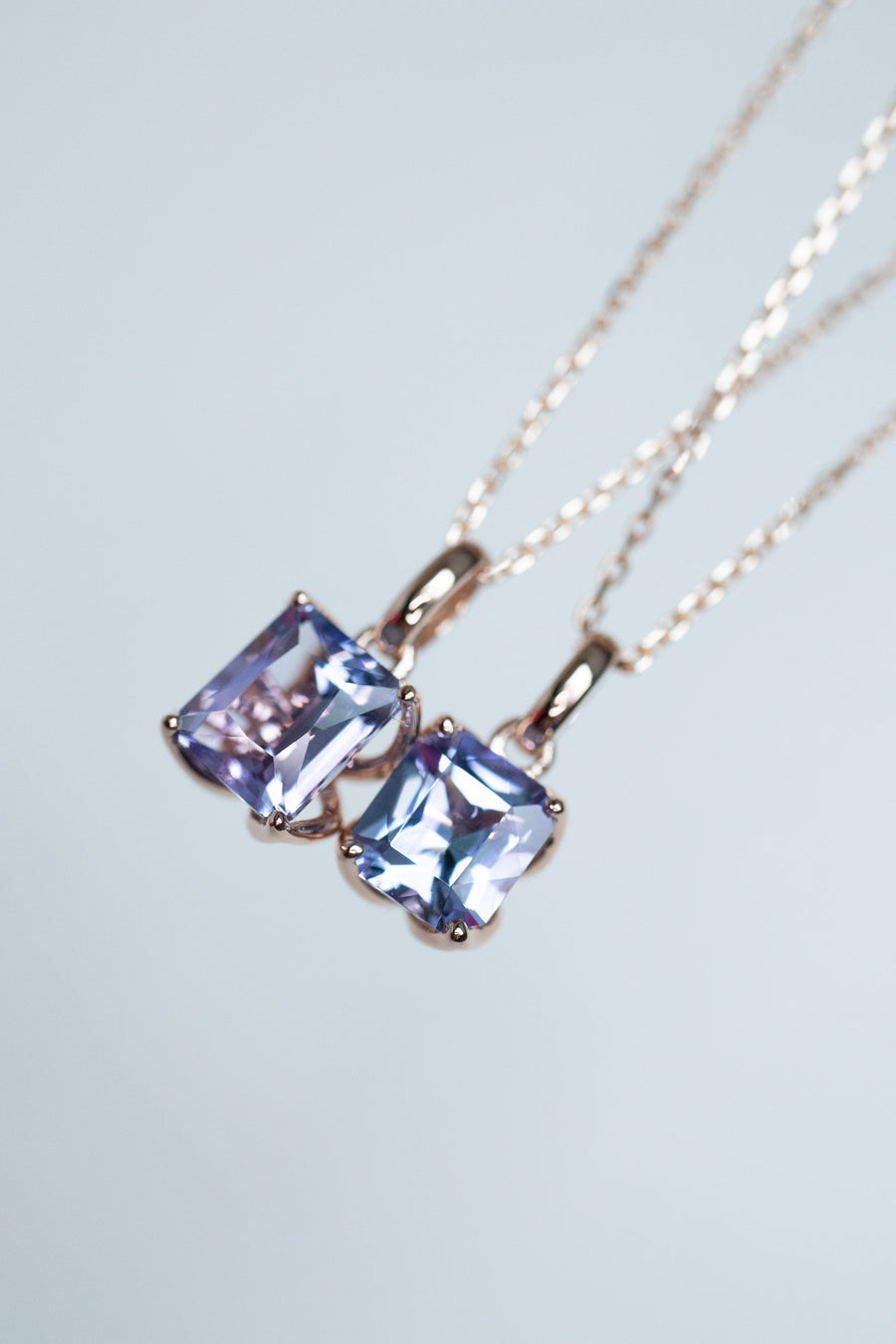 1.32carat Natural Tanzanite 18k Rose Gold Necklace