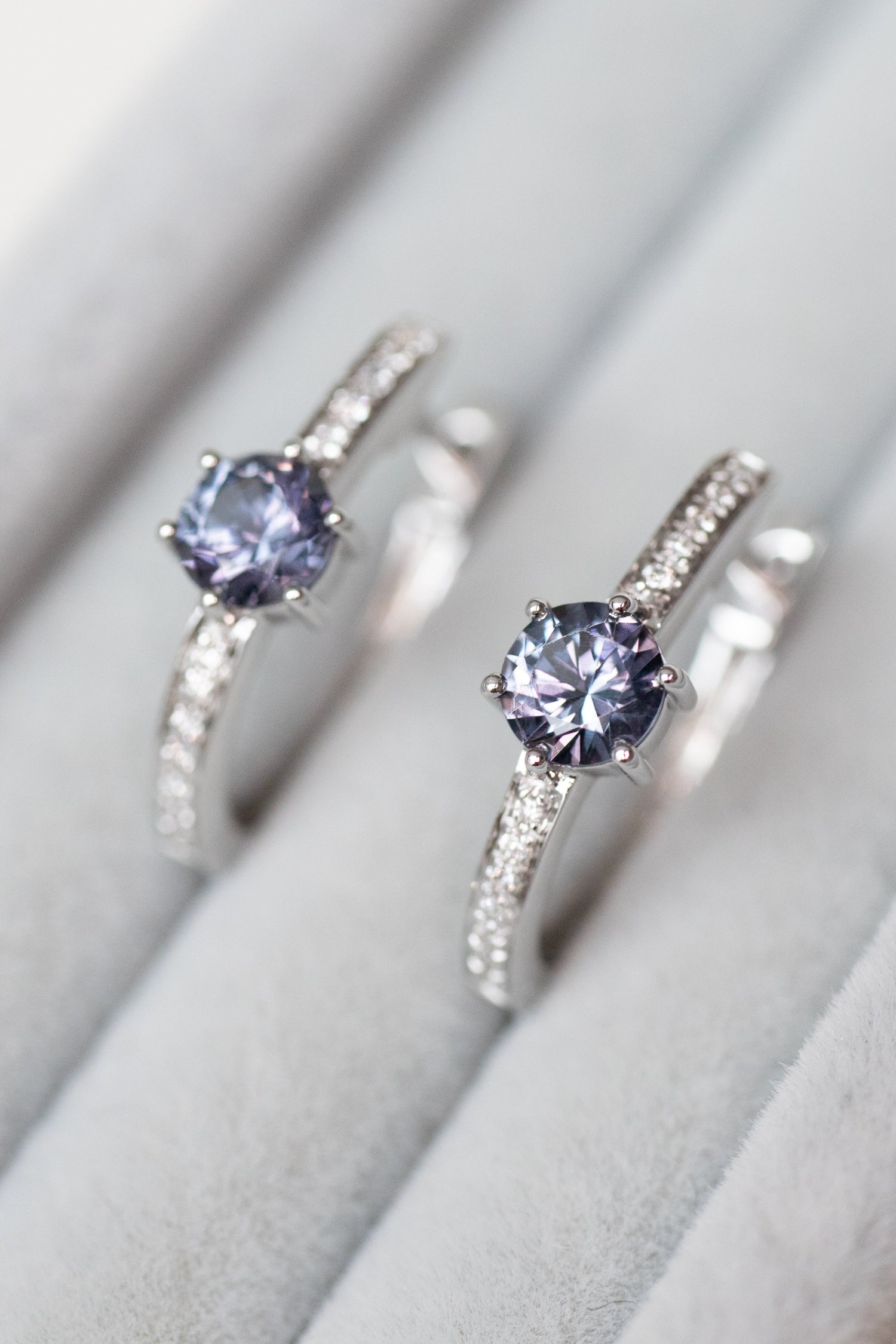 PREORDER - Graylish Spinel & diamonds 18K White Gold Earrings