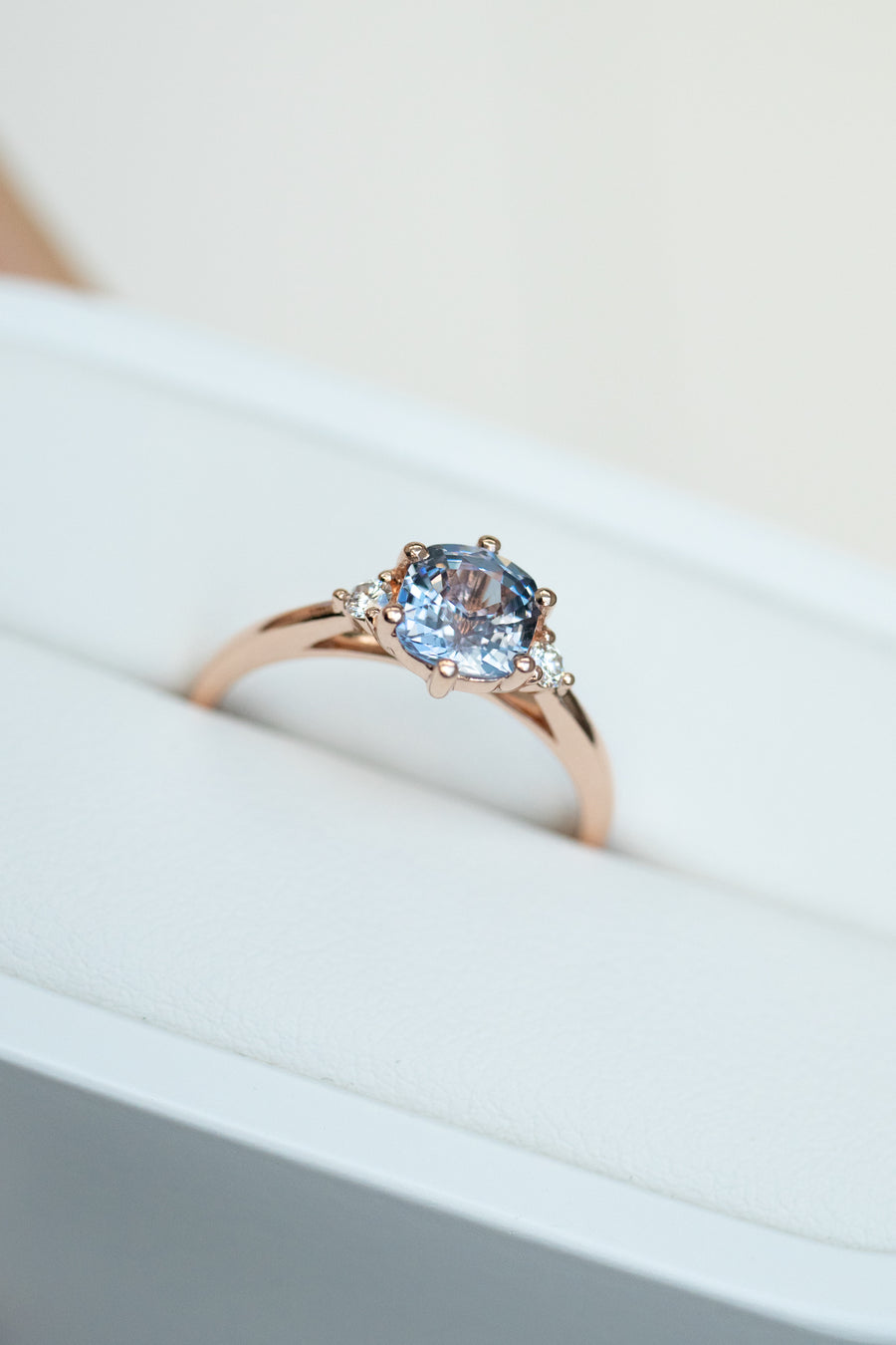 1.03ct Emerald Lavender Spinel & 0.07ct Diamonds 18K Rose Gold Ring
