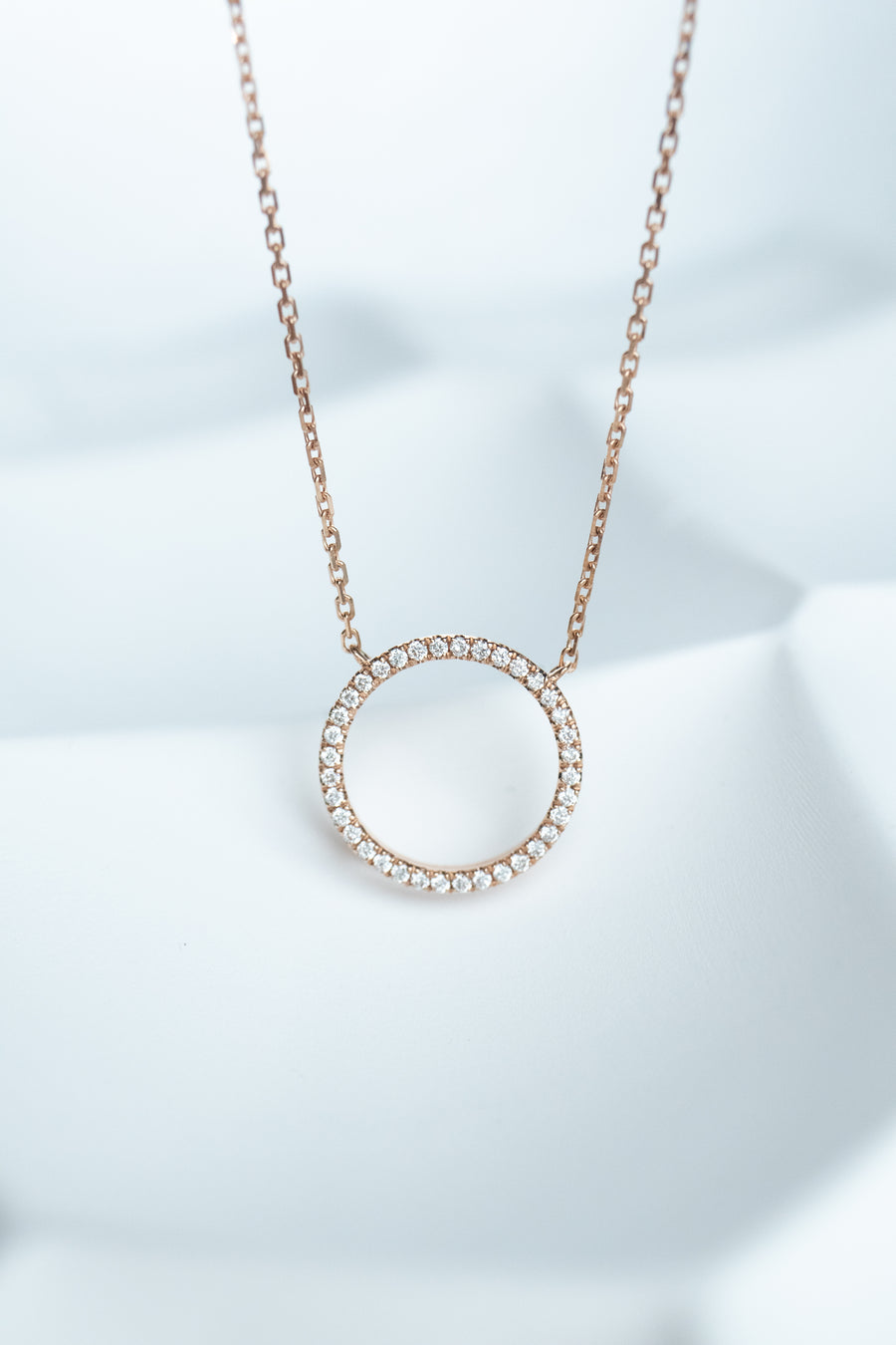 (PREORDER) Round Brilliant Natural Diamonds 14K/18K Gold Perfection Circle Necklace