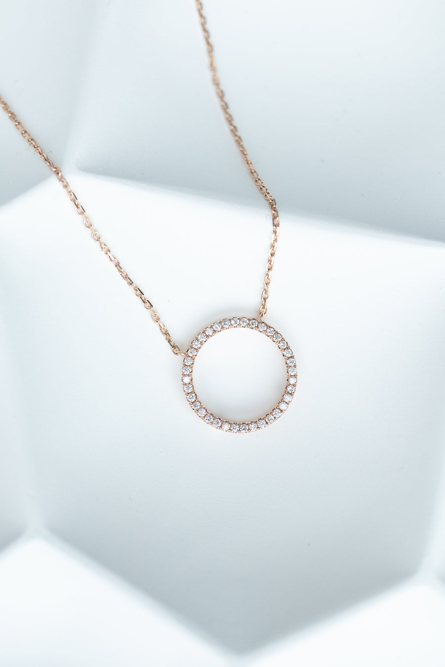 (PREORDER) Round Brilliant Natural Diamonds 14K/18K Gold Perfection Circle Necklace