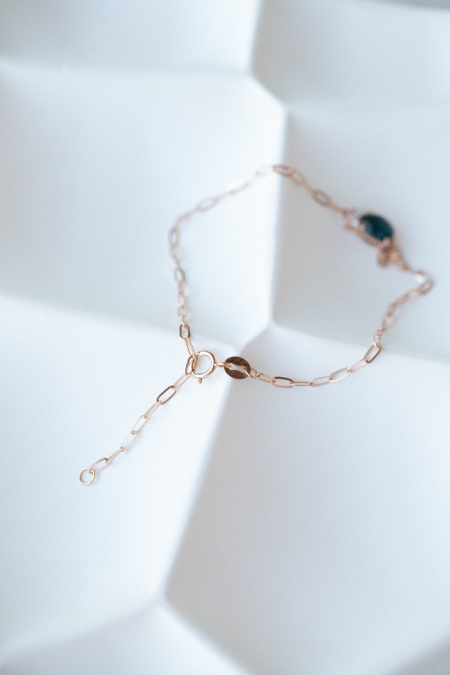 0.70ct Blue Oval Spinel & diamonds 18K Rose Gold Bracelet